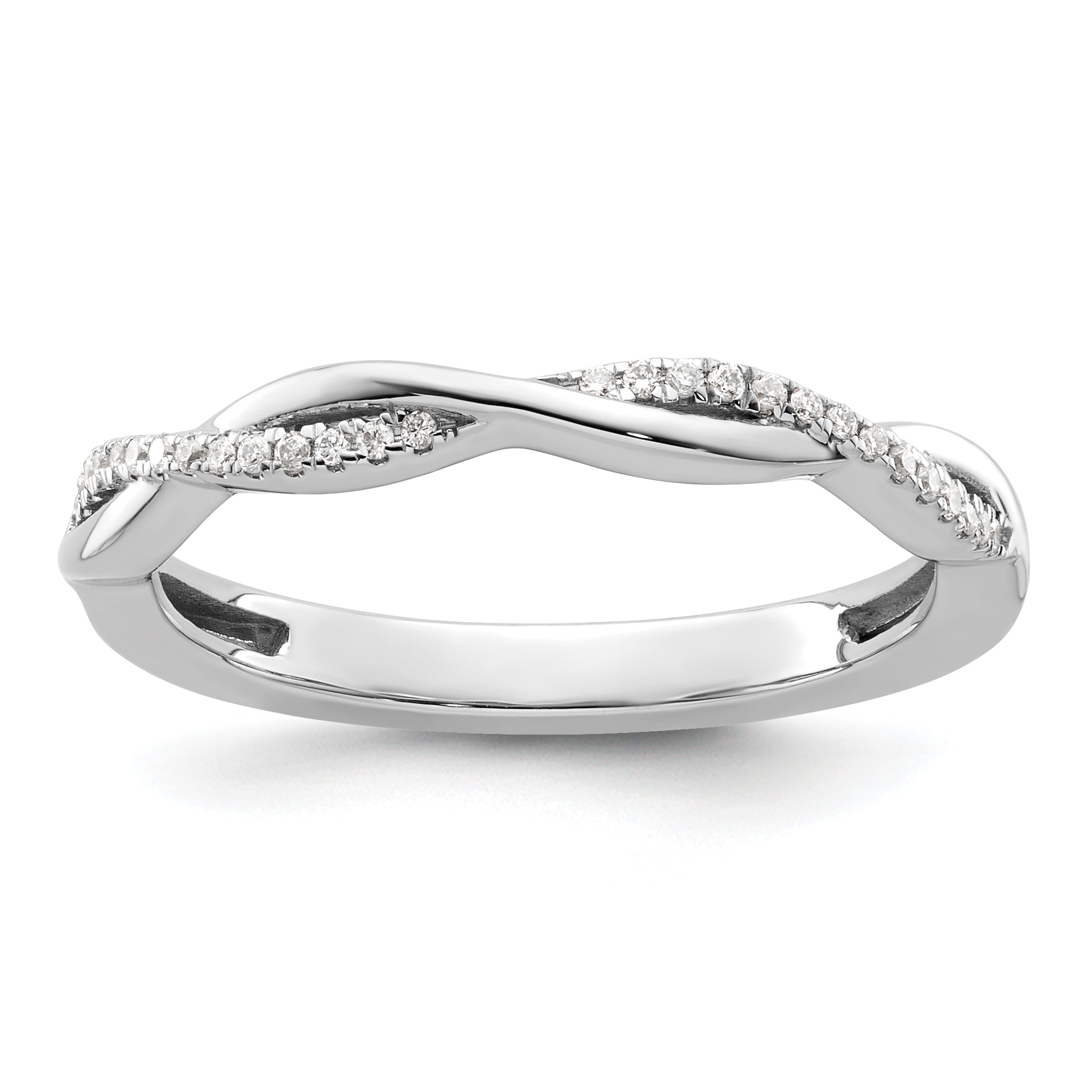 14k White Gold Stackable Expressions Diamond Twist Ring