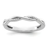 14k White Gold Stackable Expressions Diamond Twist Ring