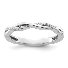 14k White Gold Stackable Expressions Diamond Twist Ring