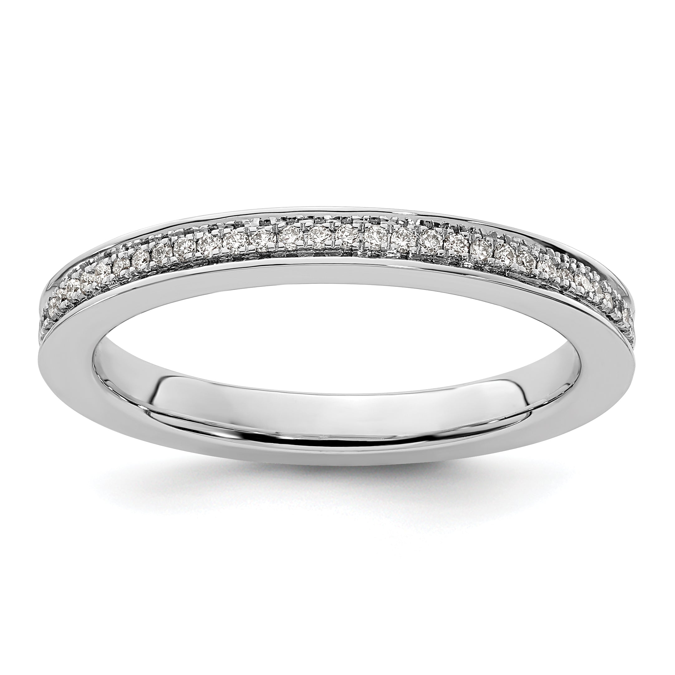 14k White Gold Stackable Expressions Diamond Ring
