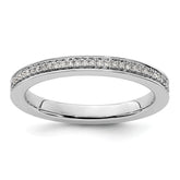 14k White Gold Stackable Expressions Diamond Ring