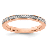 14k Rose Gold Stackable Expressions Diamond Ring