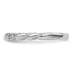 14k White Gold Stackable Expressions Diamond Twist Ring