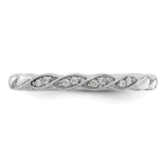 14k White Gold Stackable Expressions Diamond Twist Ring