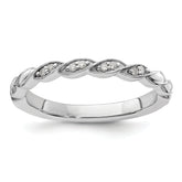 14k White Gold Stackable Expressions Diamond Twist Ring