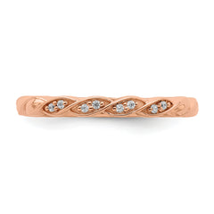 14k Rose Gold Stackable Expressions Diamond Twist Ring