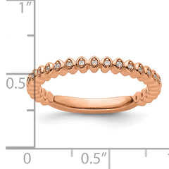 14k Rose Gold Stackable Expressions Diamond Ring