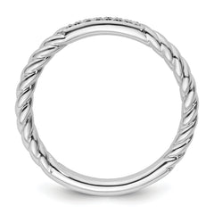 14k White Gold Stackable Expressions Diamond Twisted Ring