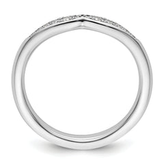 14k White Gold Stackable Expressions Diamond Curved Ring