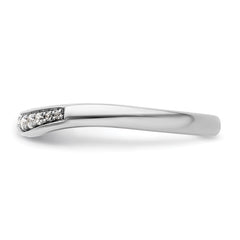 14k White Gold Stackable Expressions Diamond Curved Ring