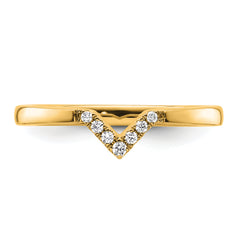 14k Stackable Expressions Diamond V-Shape Ring