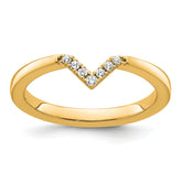 14k Stackable Expressions Diamond V-Shape Ring