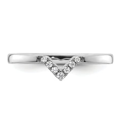 14k White Gold Stackable Expressions Diamond V-Shape Ring