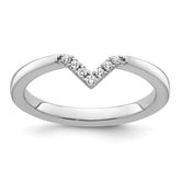 14k White Gold Stackable Expressions Diamond V-Shape Ring