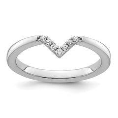 14k White Gold Stackable Expressions Diamond V-Shape Ring