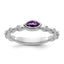 14k White Gold Stackable Expressions Amethyst and Diamond Ring