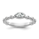 14k White Gold Stackable Expressions White Topaz and Diamond Ring
