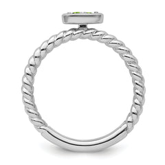14k White Gold Stackable Expressions Peridot Twisted Ring