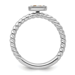 14k White Gold Stackable Expressions Citrine Twisted Ring
