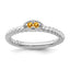 14k White Gold Stackable Expressions Citrine Twisted Ring