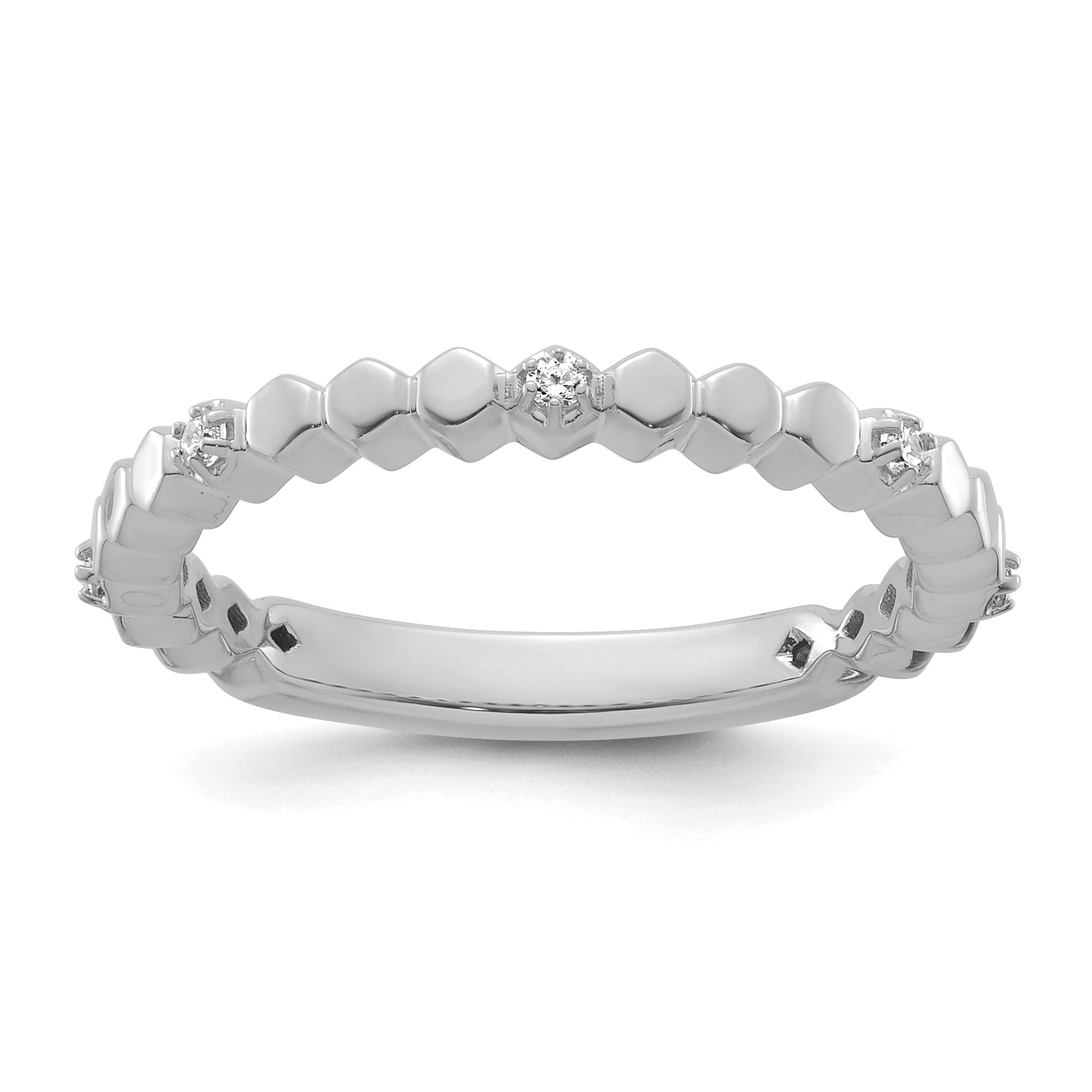 14k White Gold Stackable Expressions Diamond Ring