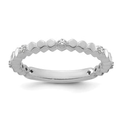14k White Gold Stackable Expressions Diamond Ring