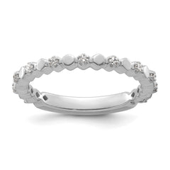 14k White Gold Stackable Expressions Diamond Ring