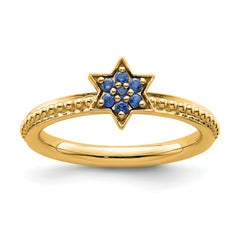 14k Stackable Expressions Created Sapphire Star Ring
