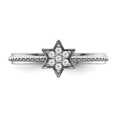 14k White Gold Stackable Expressions Diamond Star Ring