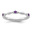 14k White Gold Stackable Expressions Amethyst and Diamond Ring