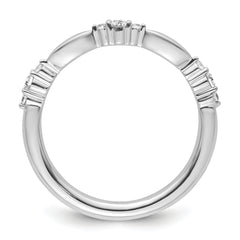 14k White Gold Stackable Expressions White Topaz and Diamond Ring