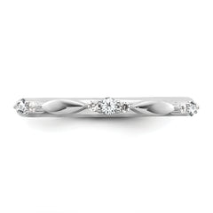 14k White Gold Stackable Expressions White Topaz and Diamond Ring