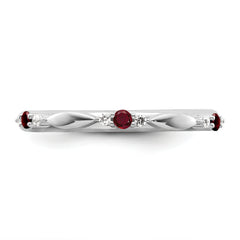 14k White Gold Stackable Expressions Created Ruby and Dia. Ring