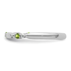 14k White Gold Stackable Expressions Peridot and Diamond Ring