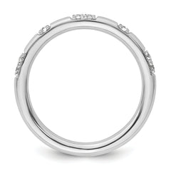 14k White Gold Stackable Expressions White Topaz and Diamond Ring