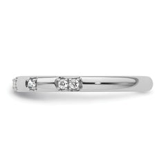 14k White Gold Stackable Expressions White Topaz and Diamond Ring