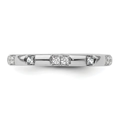 14k White Gold Stackable Expressions White Topaz and Diamond Ring