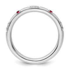 14k White Gold Stackable Expressions Created Ruby and Dia. Ring