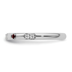 14k White Gold Stackable Expressions Created Ruby and Dia. Ring