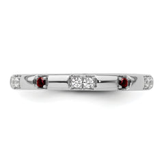 14k White Gold Stackable Expressions Created Ruby and Dia. Ring