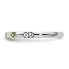 14k White Gold Stackable Expressions Peridot and Diamond Ring