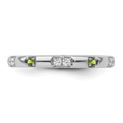 14k White Gold Stackable Expressions Peridot and Diamond Ring