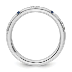 14k White Gold Stackable Expressions Cr. Sapphire and Dia. Ring