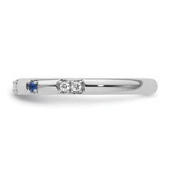 14k White Gold Stackable Expressions Cr. Sapphire and Dia. Ring