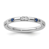 14k White Gold Stackable Expressions Cr. Sapphire and Dia. Ring