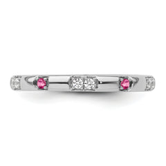 14k White Gold Stackable Expressions Pink Tourmaline and Dia. Ring