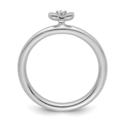 14k White Gold Stackable Expressions Diamond Butterfly Ring