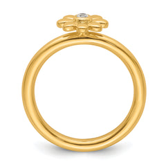 14k Stackable Expressions Diamond Flower Ring