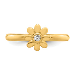 14k Stackable Expressions Diamond Flower Ring