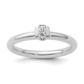 14k White Gold Stackable Expressions Diamond Ring